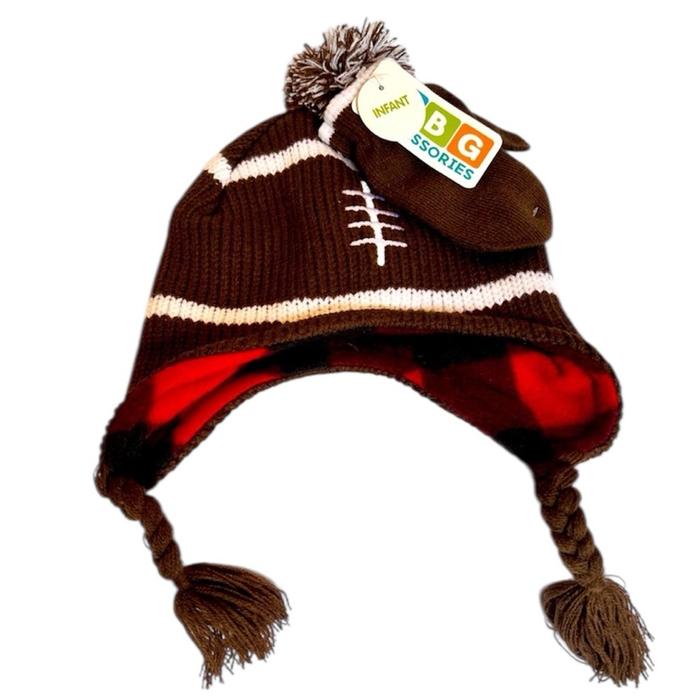 Adorable Football Hat and Mittens by ABG Accessories for Infant.  New with Tags.